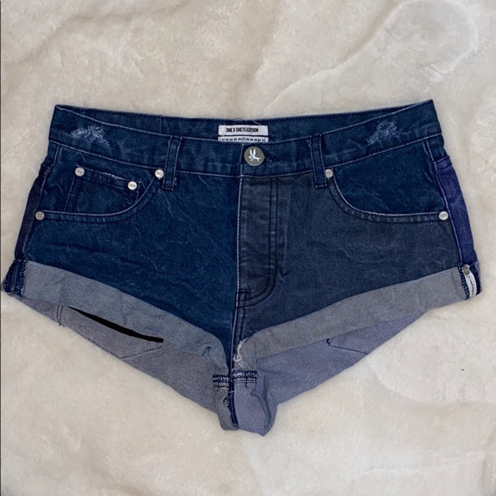 One X oneteaspoon denim blue cuffed shorts size 27